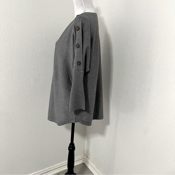 Melissa Paige Women’s Large Heather Gray Crew Neck Dolman Sleeve Sweater NWOT - Picture 6 of 11